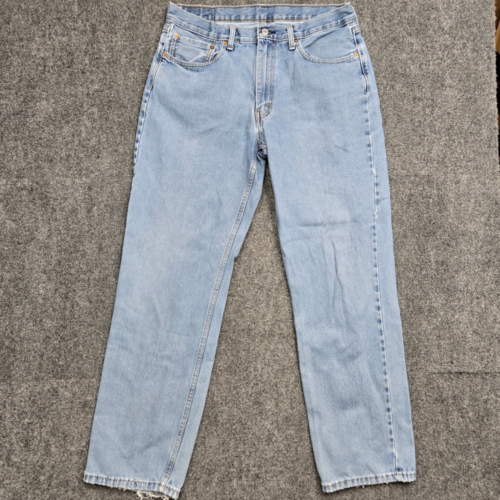 Levis 550 Relaxed Fit Light Wash Denim Jeans Mens 36x30 Blue 100% Cotton